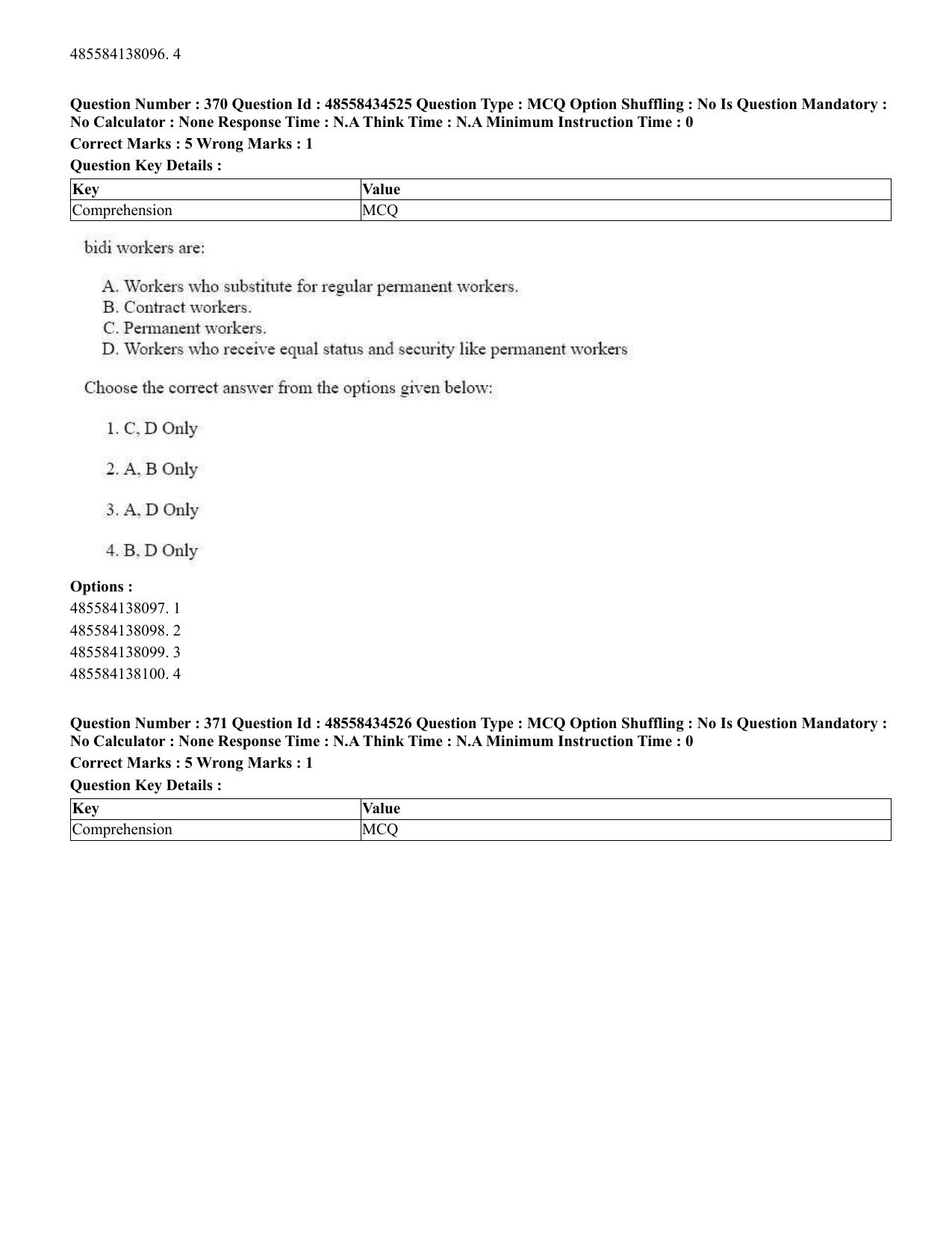 CUET 2023 English Bengali Shift 3 Question Paper - 18 June 2023 - Page 324