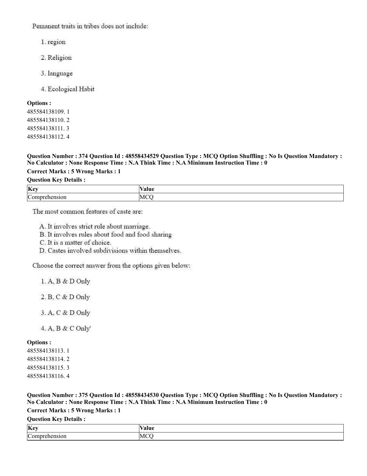 CUET 2023 English Bengali Shift 3 Question Paper - 18 June 2023 - Page 326