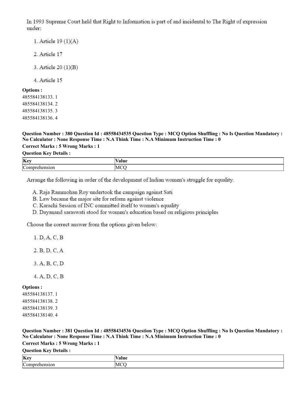 CUET 2023 English Bengali Shift 3 Question Paper - 18 June 2023 - Page 329