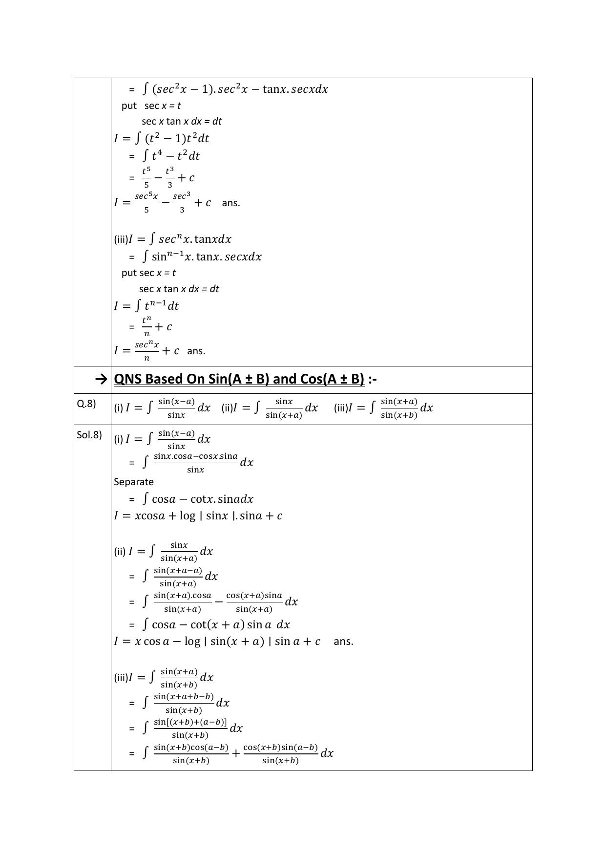 CBSE Worksheets for Class 12 Maths Integration Assignment 1 - Page 4