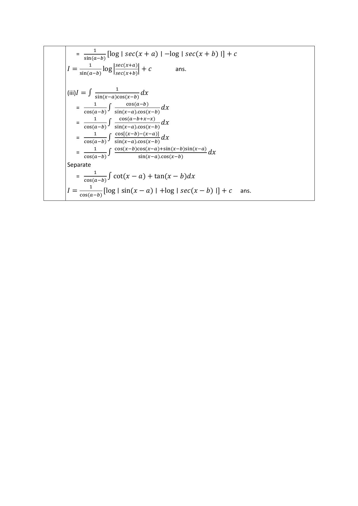 CBSE Worksheets for Class 12 Maths Integration Assignment 1 - Page 6