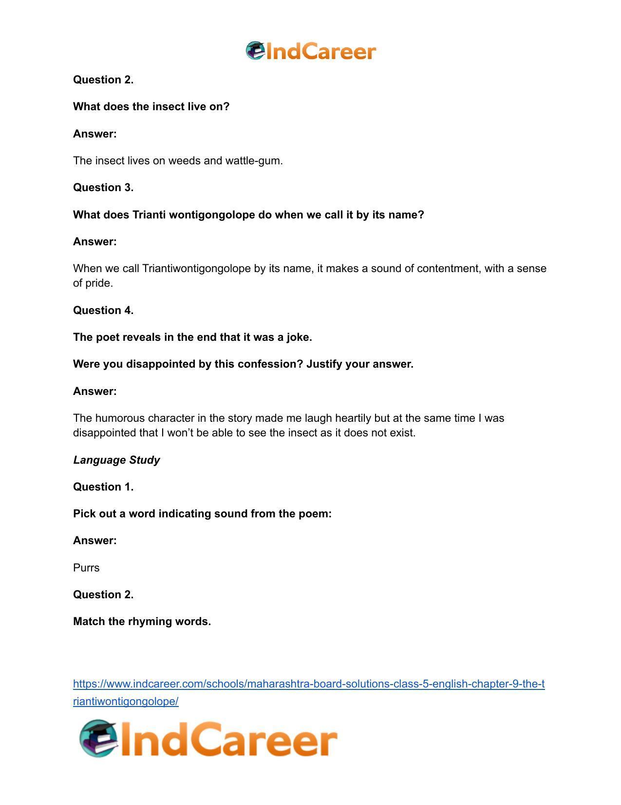 Maharashtra Board Solutions Class 5-English: Chapter 9- The Triantiwontigongolope - Page 4