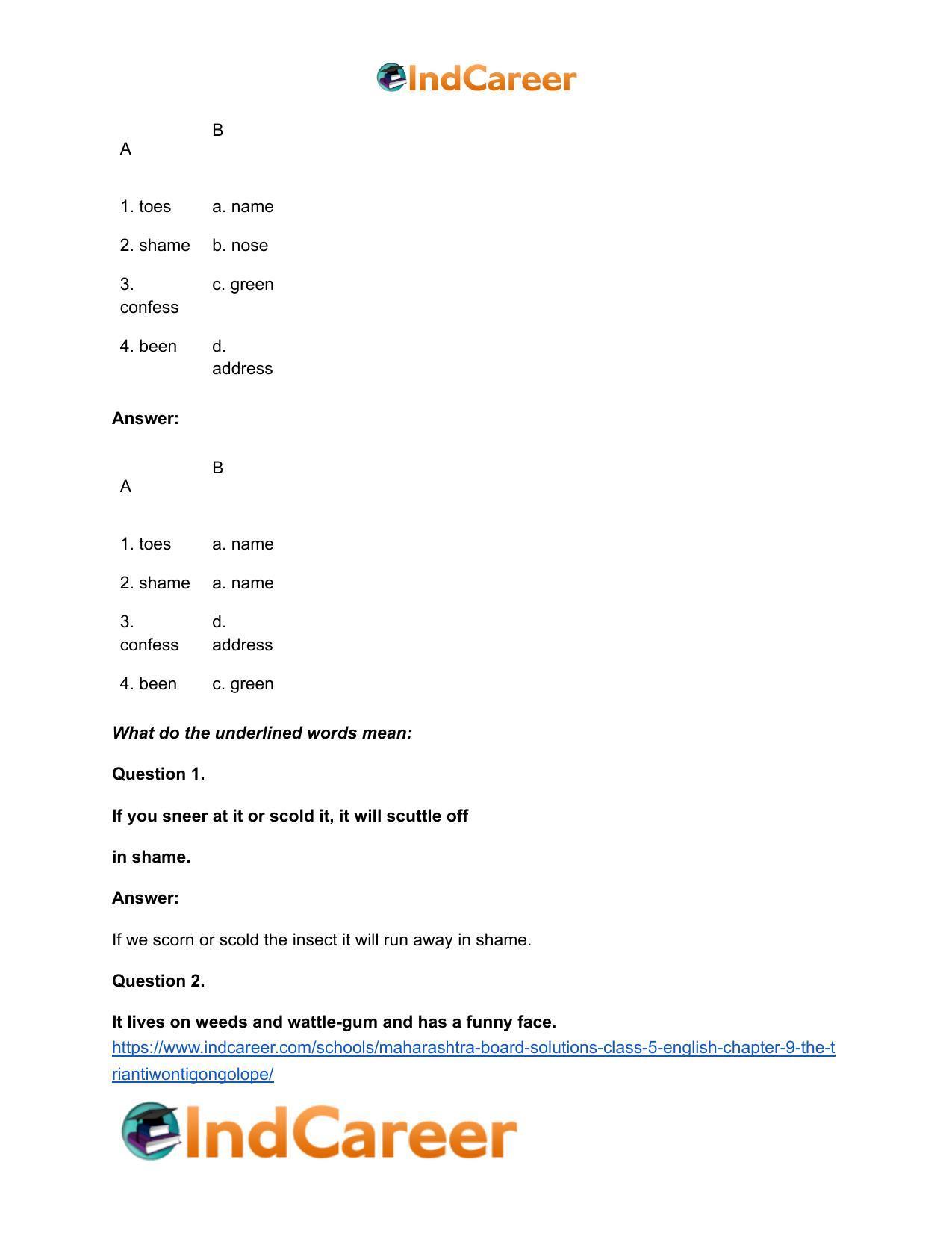 Maharashtra Board Solutions Class 5-English: Chapter 9- The Triantiwontigongolope - Page 5