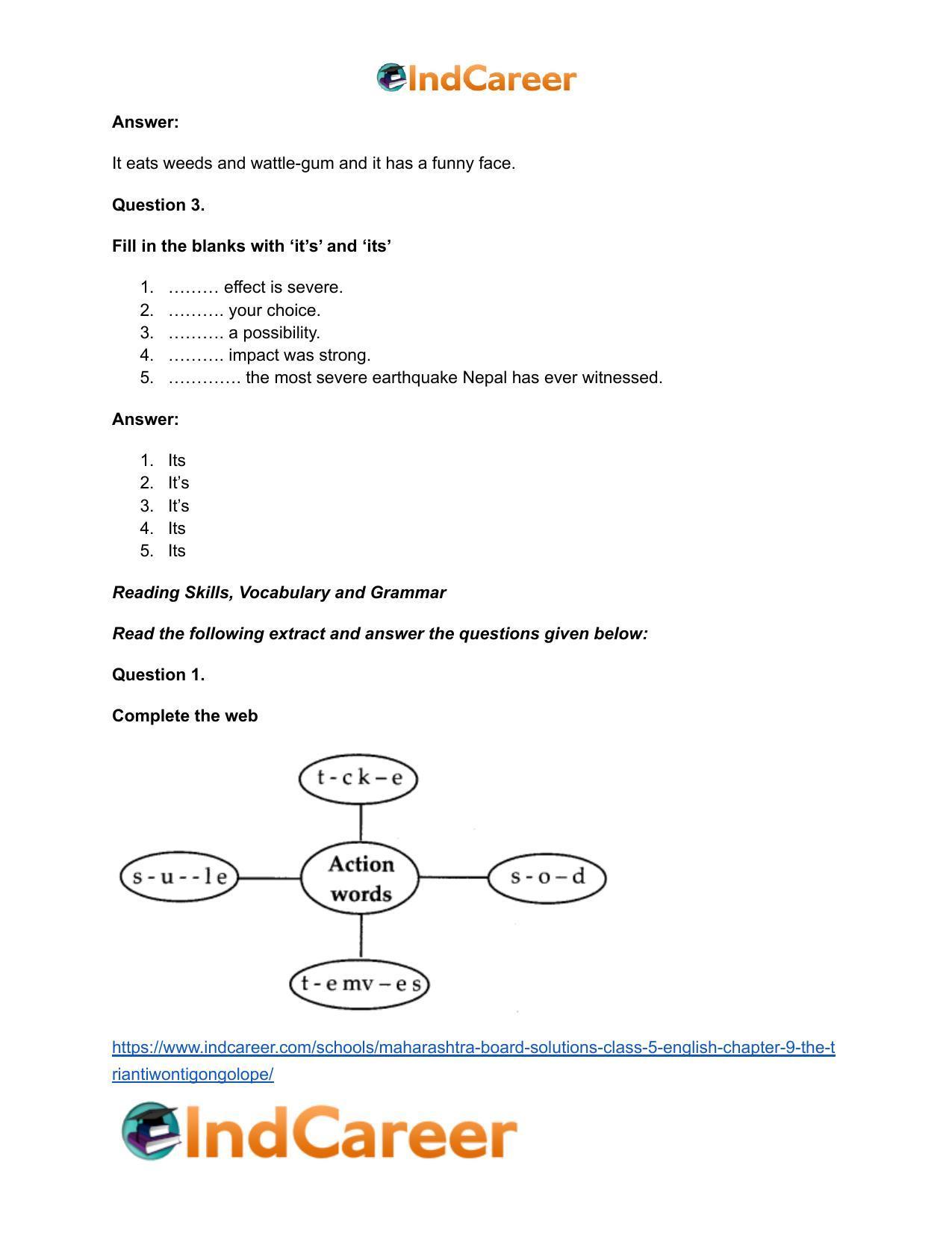 Maharashtra Board Solutions Class 5-English: Chapter 9- The Triantiwontigongolope - Page 6