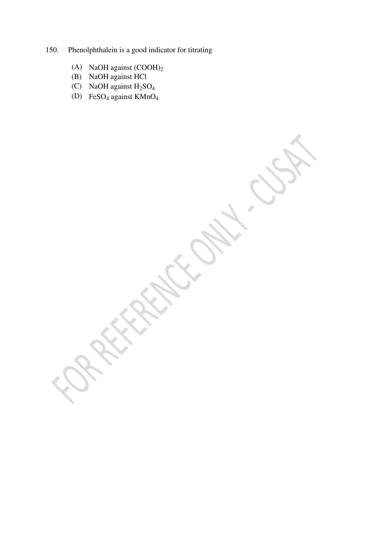 CUSAT CAT 2023 BIOTECHNOLOGY Question Paper - Page 26