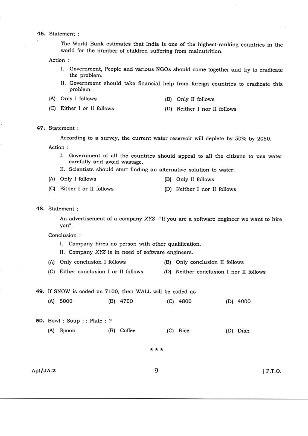 WB JECA 2018 Aptitude Question Paper - Page 9