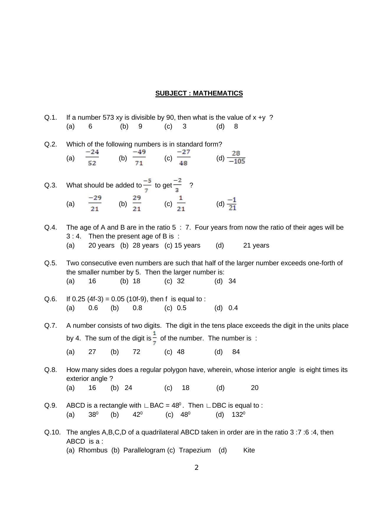 AISSEE 2018 Class IX Question Paper I - English - Page 2