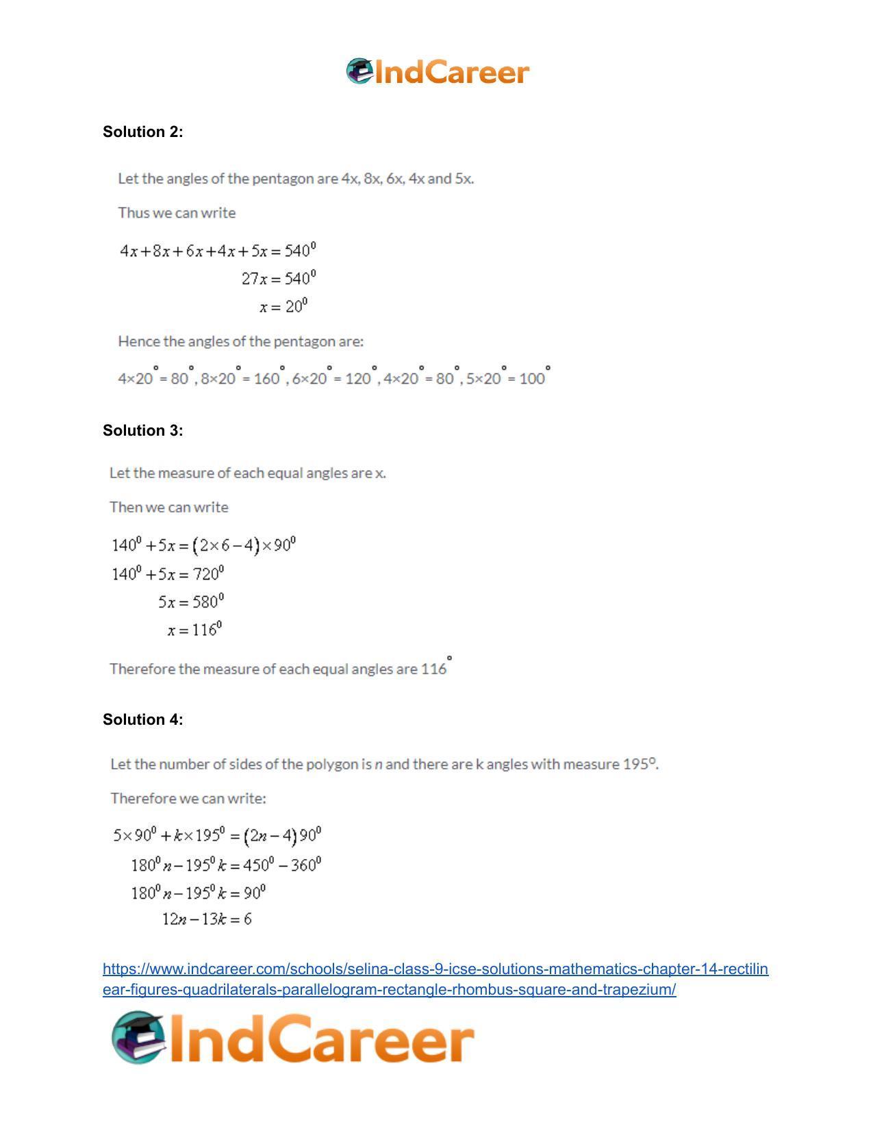 Selina Class 9 ICSE Solutions Mathematics : Chapter 14- Rectilinear Figures [Quadrilaterals: Parallelogram, Rectangle, Rhombus, Square and Trapezium] - Page 3