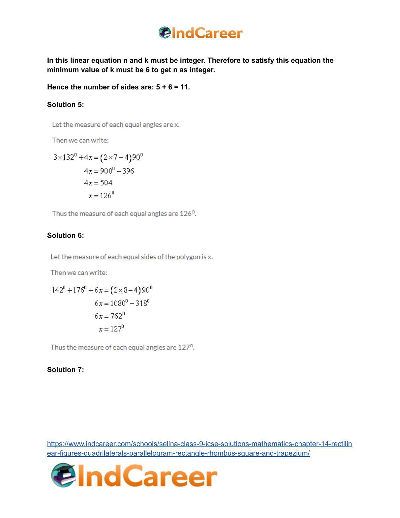 Selina Class 9 ICSE Solutions Mathematics : Chapter 14- Rectilinear Figures [Quadrilaterals: Parallelogram, Rectangle, Rhombus, Square and Trapezium] - Page 4