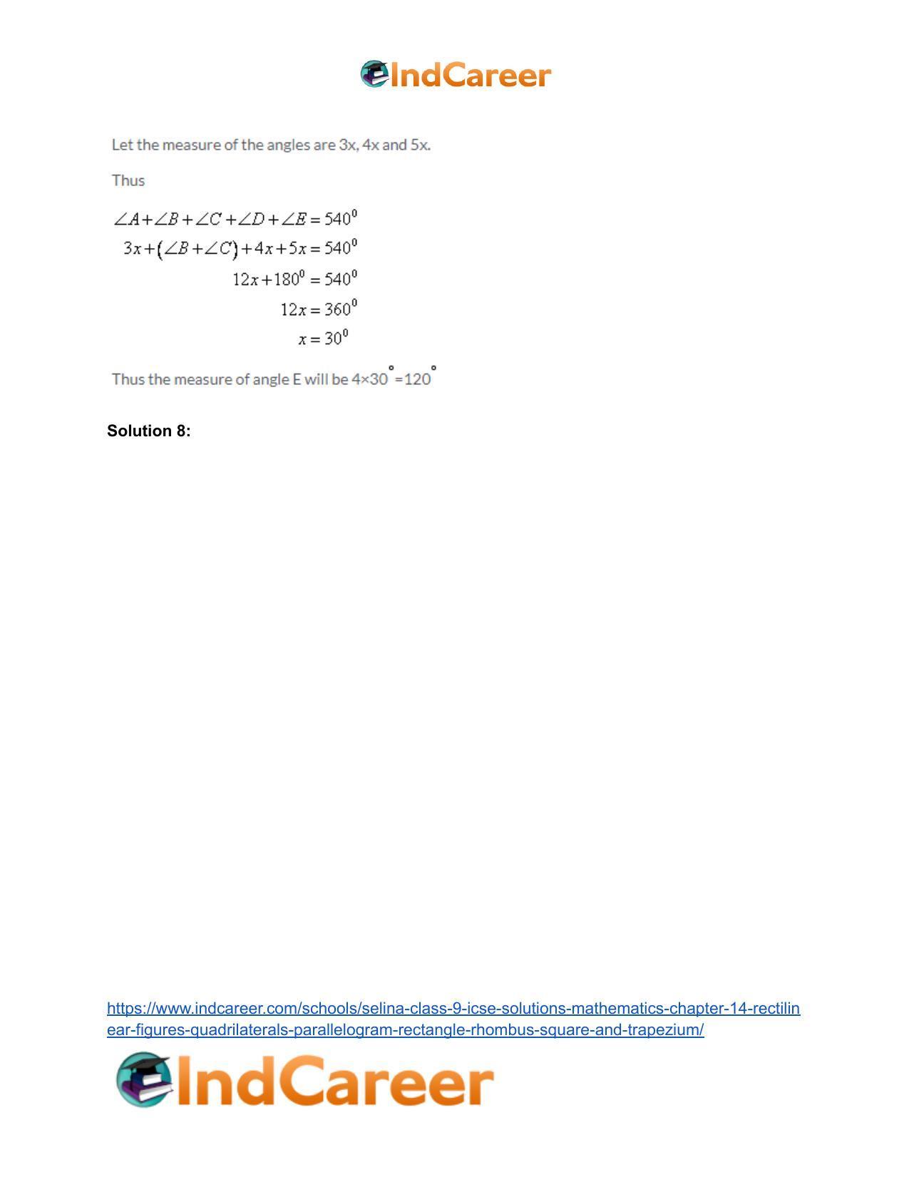 Selina Class 9 ICSE Solutions Mathematics : Chapter 14- Rectilinear Figures [Quadrilaterals: Parallelogram, Rectangle, Rhombus, Square and Trapezium] - Page 5