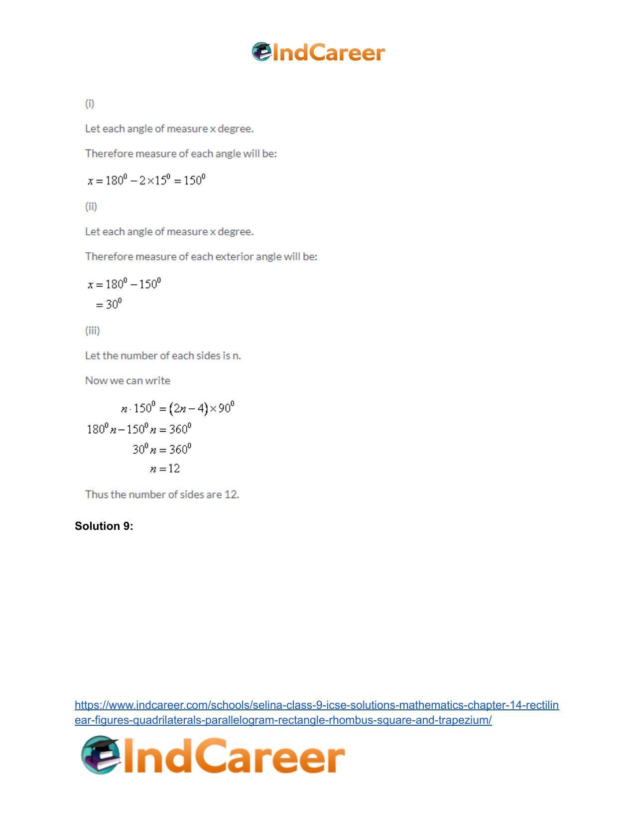 Selina Class 9 ICSE Solutions Mathematics : Chapter 14- Rectilinear Figures [Quadrilaterals: Parallelogram, Rectangle, Rhombus, Square and Trapezium] - Page 6