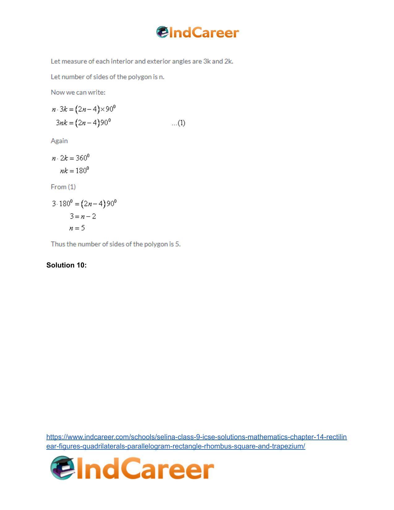 Selina Class 9 ICSE Solutions Mathematics : Chapter 14- Rectilinear Figures [Quadrilaterals: Parallelogram, Rectangle, Rhombus, Square and Trapezium] - Page 7