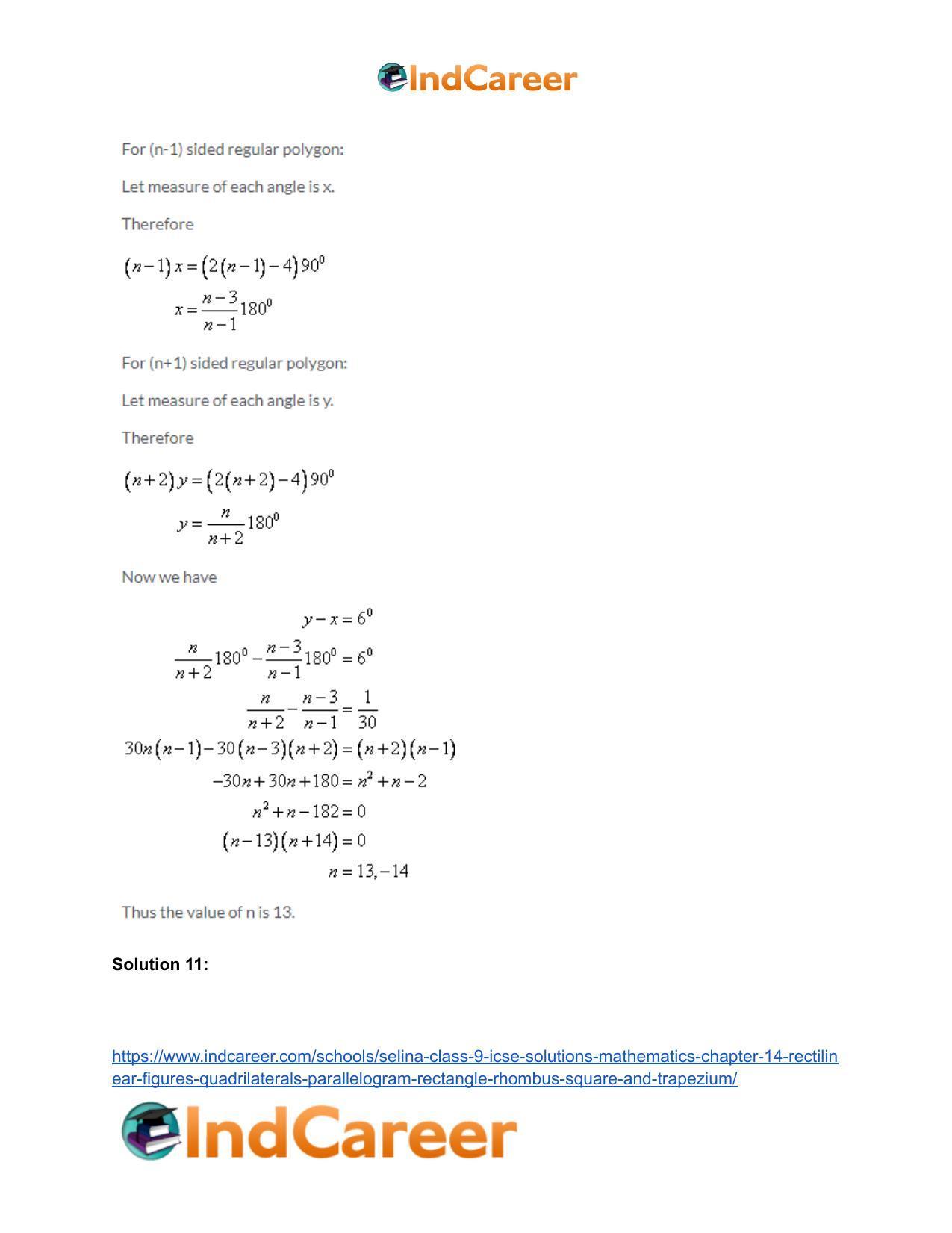 Selina Class 9 ICSE Solutions Mathematics : Chapter 14- Rectilinear Figures [Quadrilaterals: Parallelogram, Rectangle, Rhombus, Square and Trapezium] - Page 8
