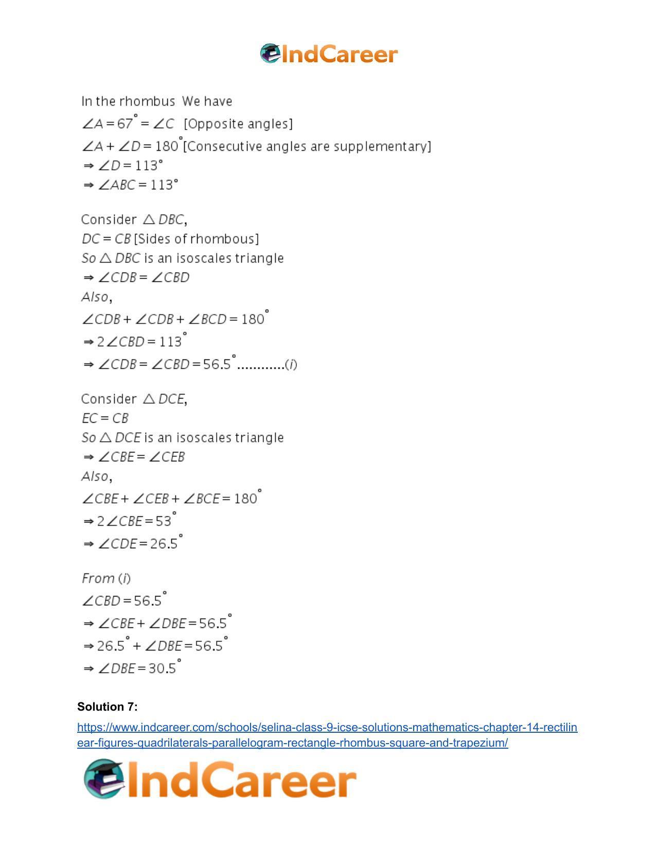 Selina Class 9 ICSE Solutions Mathematics : Chapter 14- Rectilinear Figures [Quadrilaterals: Parallelogram, Rectangle, Rhombus, Square and Trapezium] - Page 20