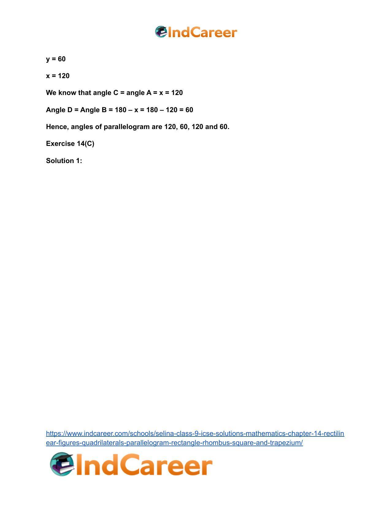Selina Class 9 ICSE Solutions Mathematics : Chapter 14- Rectilinear Figures [Quadrilaterals: Parallelogram, Rectangle, Rhombus, Square and Trapezium] - Page 24