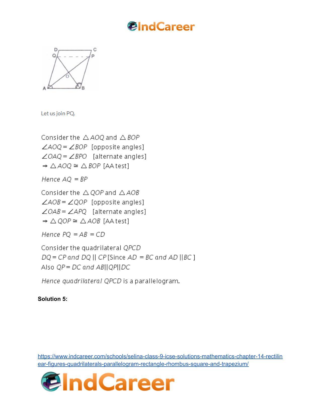 Selina Class 9 ICSE Solutions Mathematics : Chapter 14- Rectilinear Figures [Quadrilaterals: Parallelogram, Rectangle, Rhombus, Square and Trapezium] - Page 28