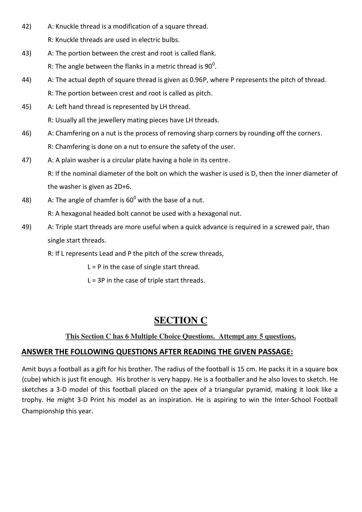 CBSE Class 12th Engineering Graphics Sample Question Paper 2021-22 - Page 18