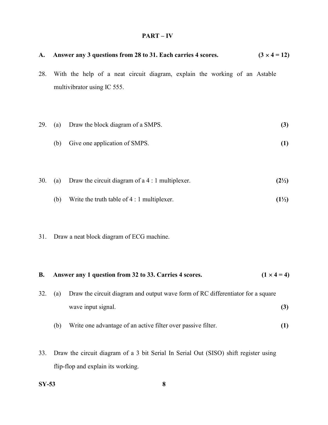 Kerala Plus Two Question Paper 2022 - Electronic Systems - Page 8