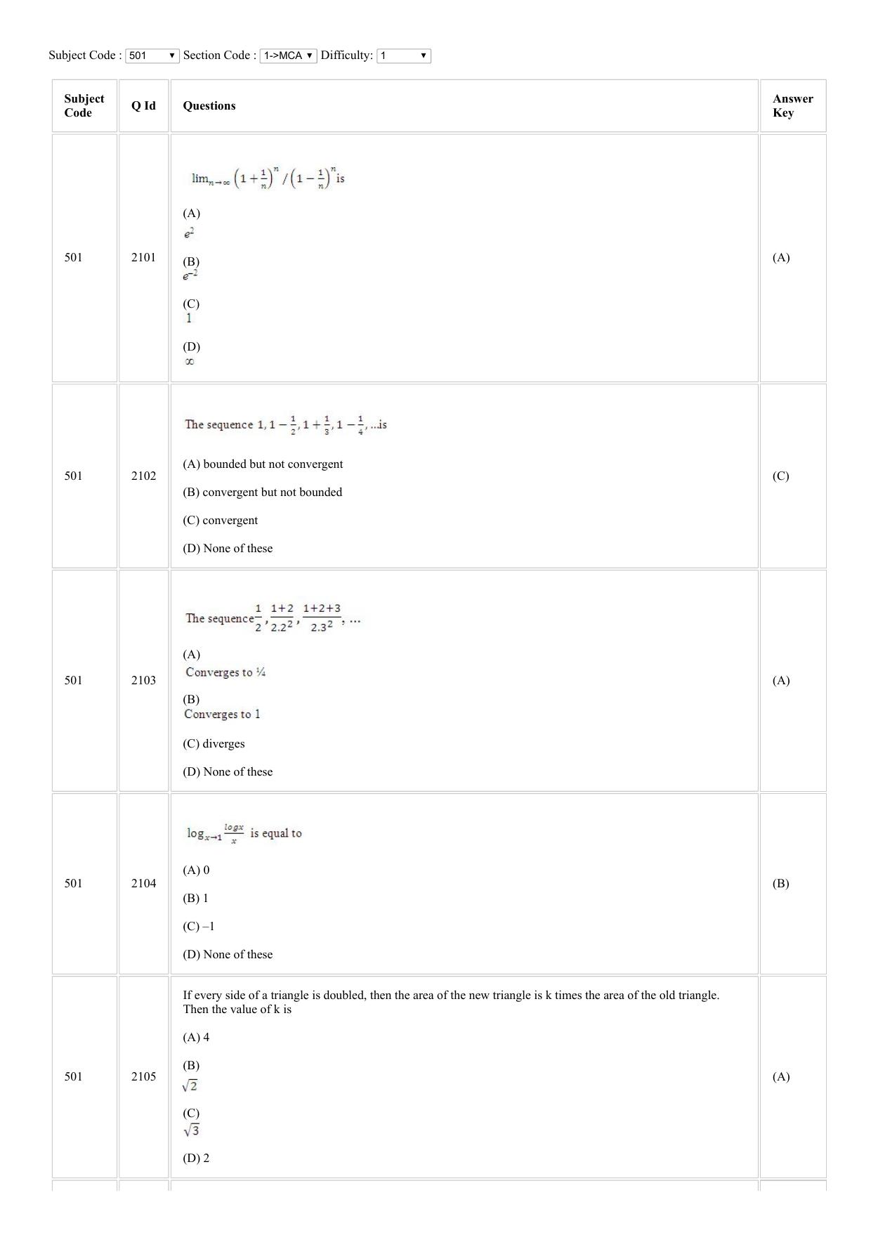CUSAT CAT 2018 MCA FINAL Question Paper - Page 1