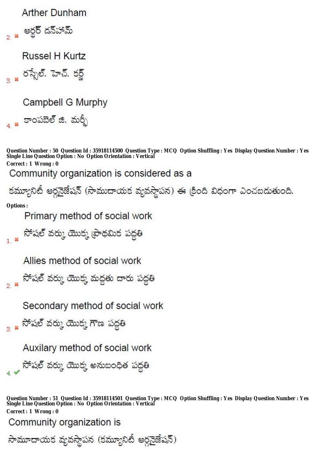 TS CPGET 2018 Master of Social Work (M.S.W) (Shift 1) Question Paper with Answer Key - Page 30