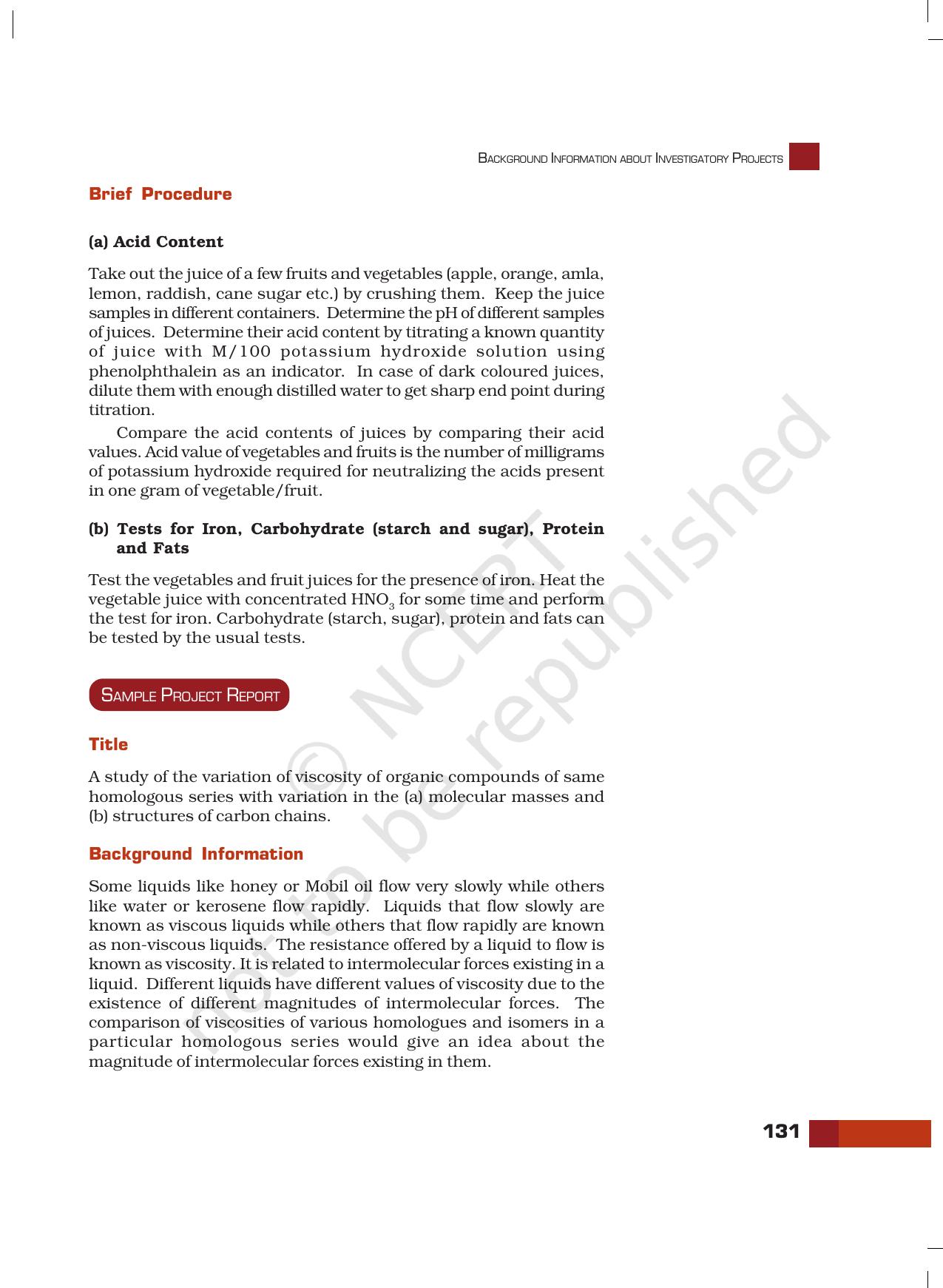 NCERT Laboratory Manuals for Class XI Chemistry - Projects - Page 10