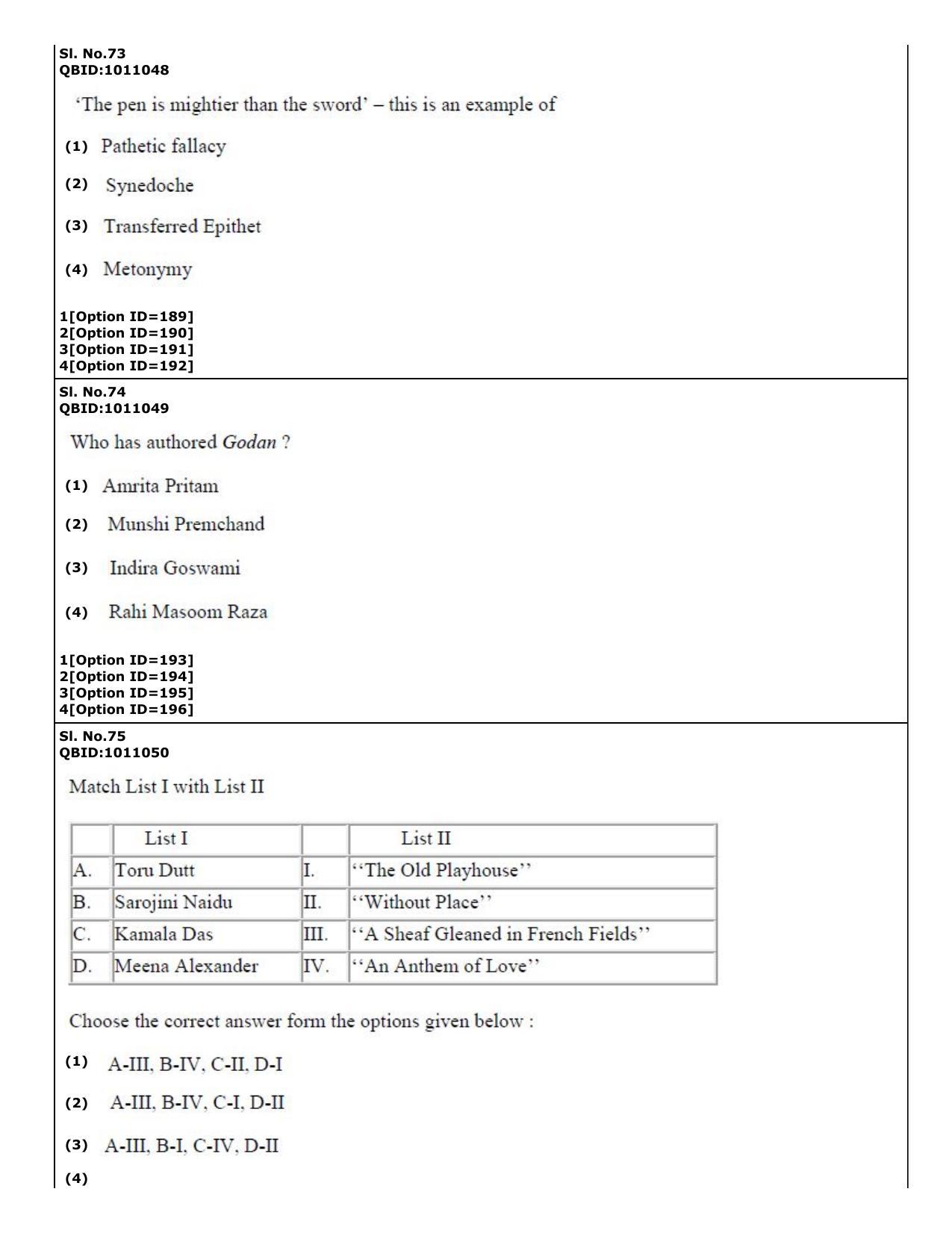 CUET (PG) 2022: PGQP05-English (01-09-2022) Question Paper - Page 31