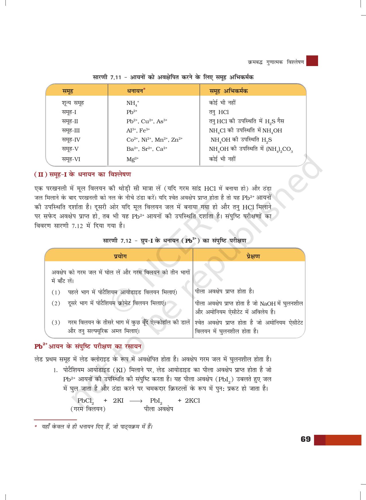 NCERT Laboratory Manuals for Class XII रसायन - 7 (क्रमबद्ध गुणात्मक विश्लेषण) - Page 23