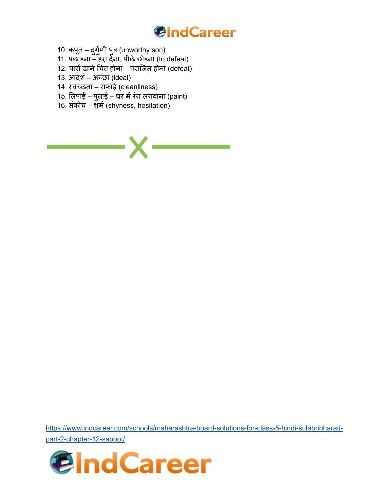 Maharashtra Board Solutions for Class 5- Hindi Sulabhbharati (Part 2): Chapter 12- सपूत - Page 12