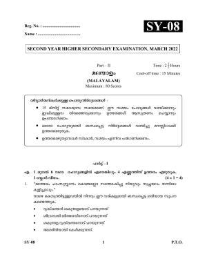 Kerala Plus Two Question Paper 2022 - Malayalam