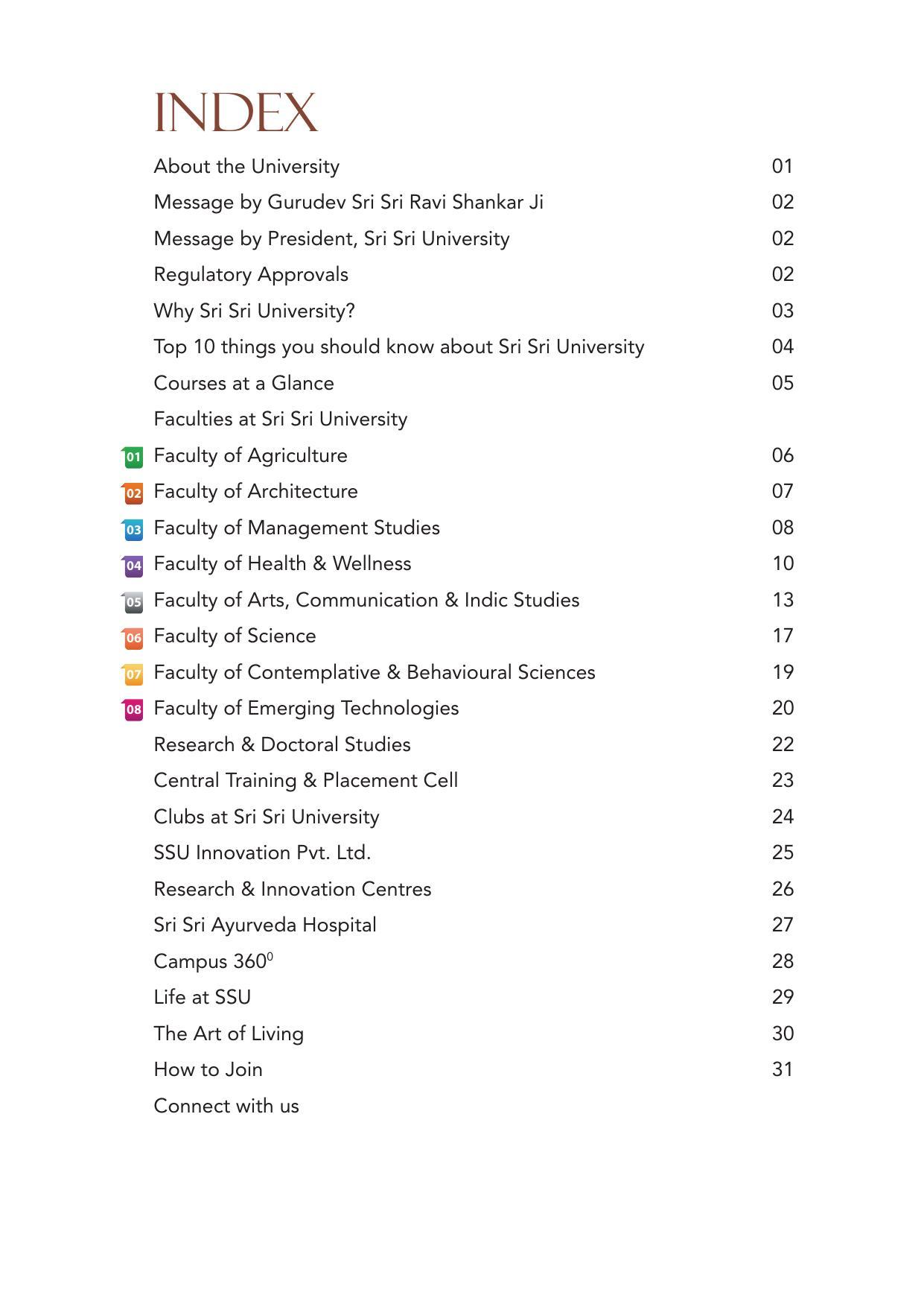 Sri Sri University, Cuttack Final Info Booklet Prospectus 2021-22 - Page 3