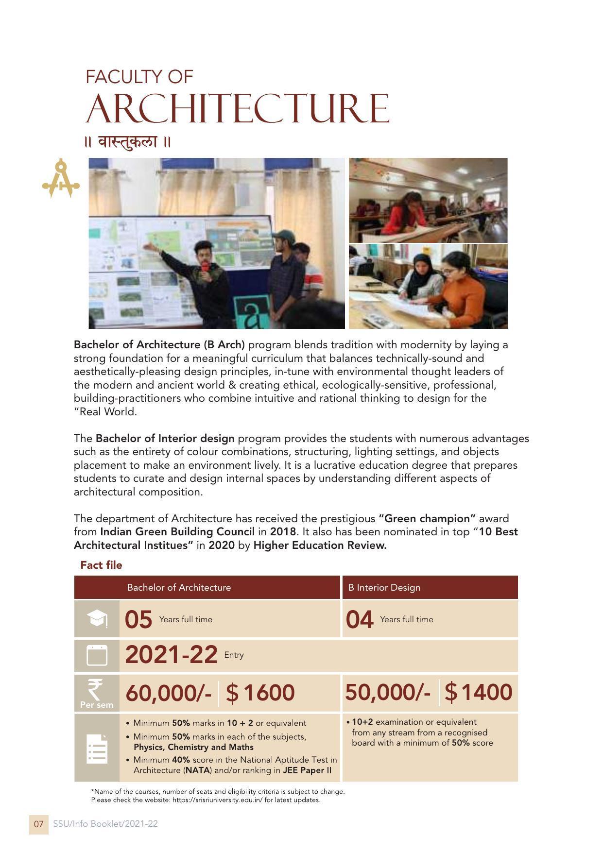 Sri Sri University, Cuttack Final Info Booklet Prospectus 2021-22 - Page 10
