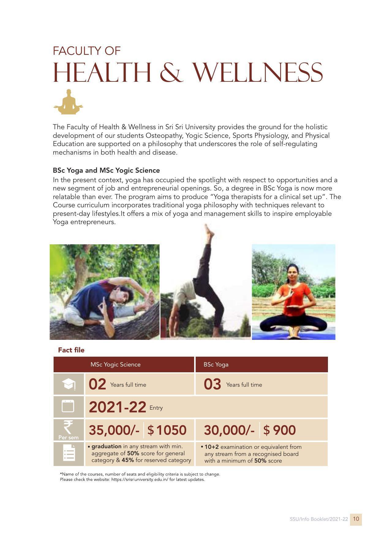 Sri Sri University, Cuttack Final Info Booklet Prospectus 2021-22 - Page 13