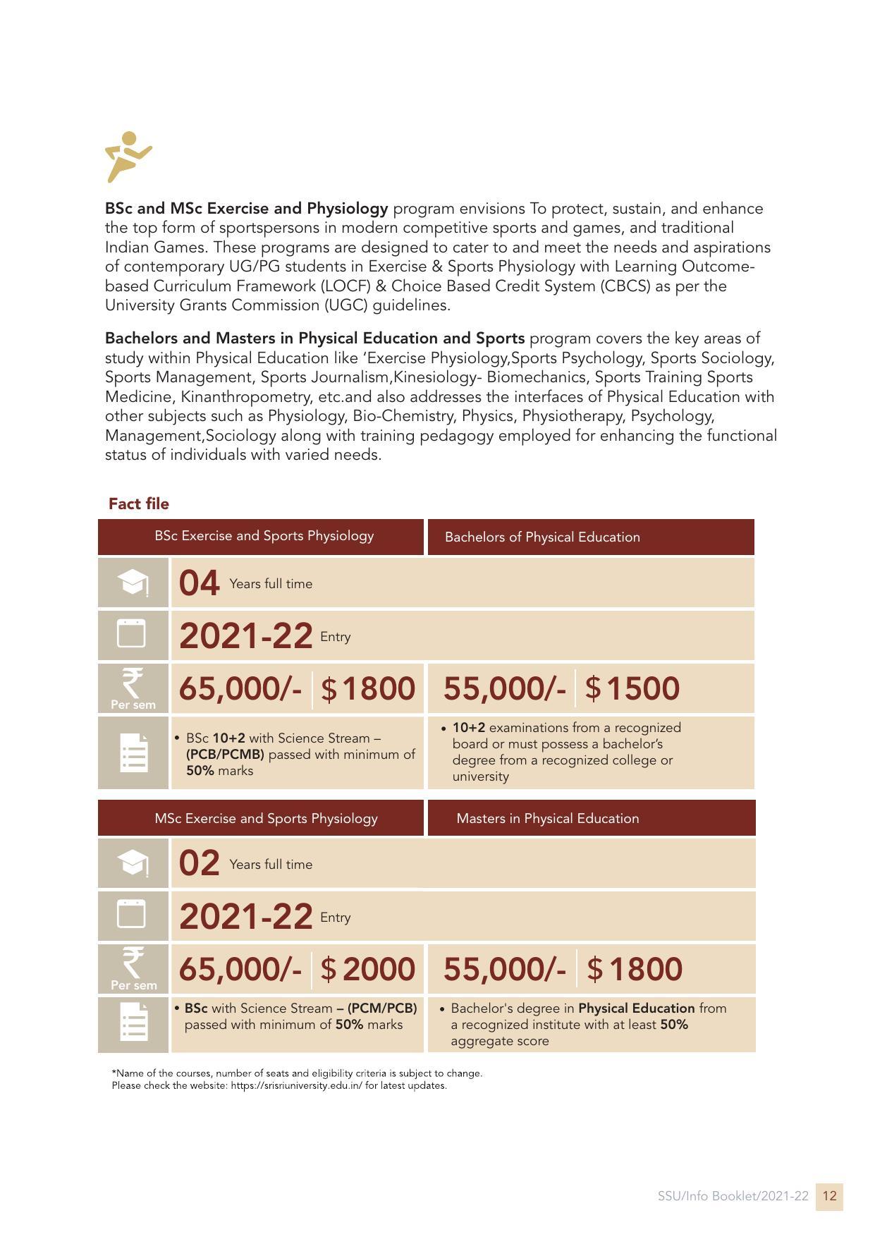 Sri Sri University, Cuttack Final Info Booklet Prospectus 2021-22 - Page 15