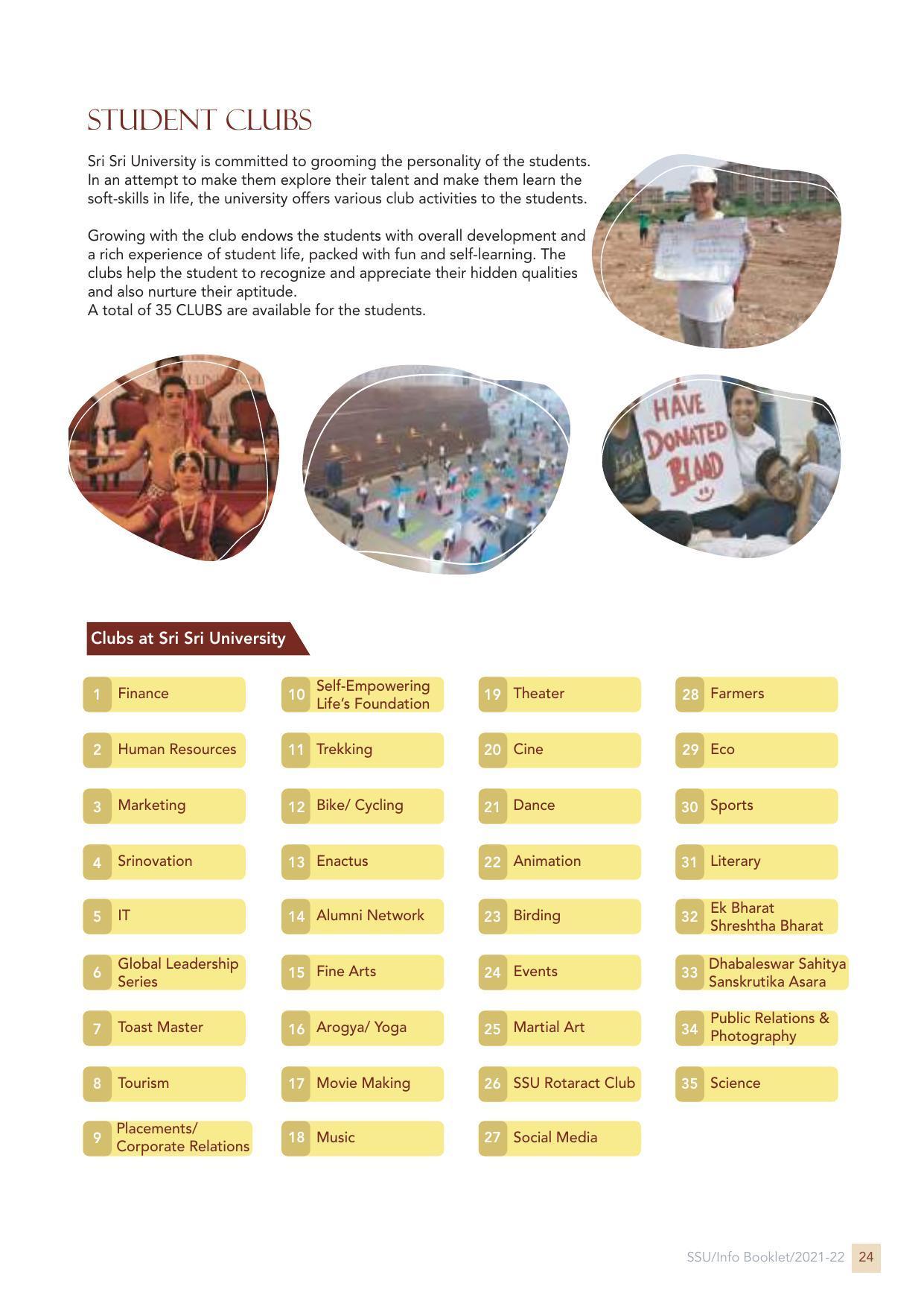 Sri Sri University, Cuttack Final Info Booklet Prospectus 2021-22 - Page 27