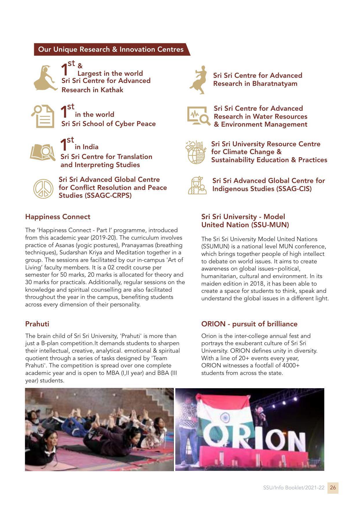 Sri Sri University, Cuttack Final Info Booklet Prospectus 2021-22 - Page 29