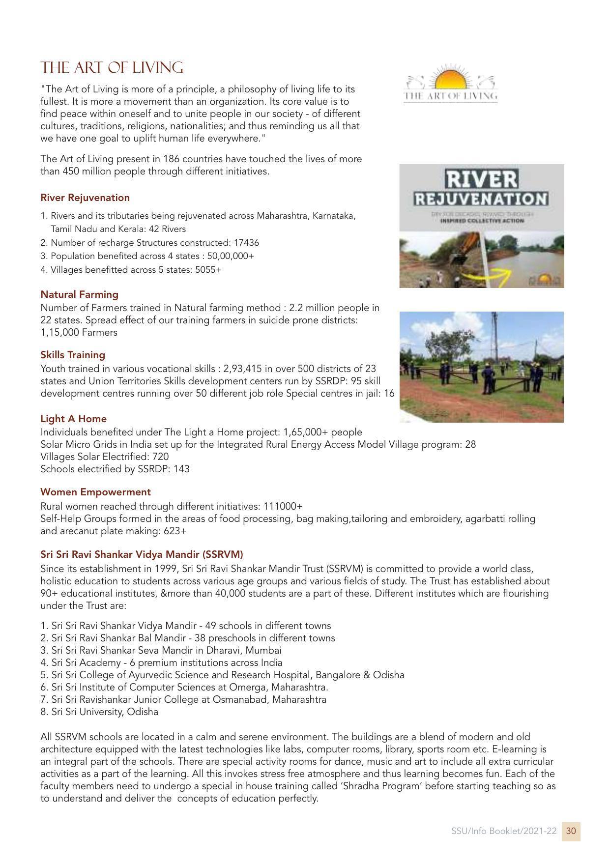 Sri Sri University, Cuttack Final Info Booklet Prospectus 2021-22 - Page 33