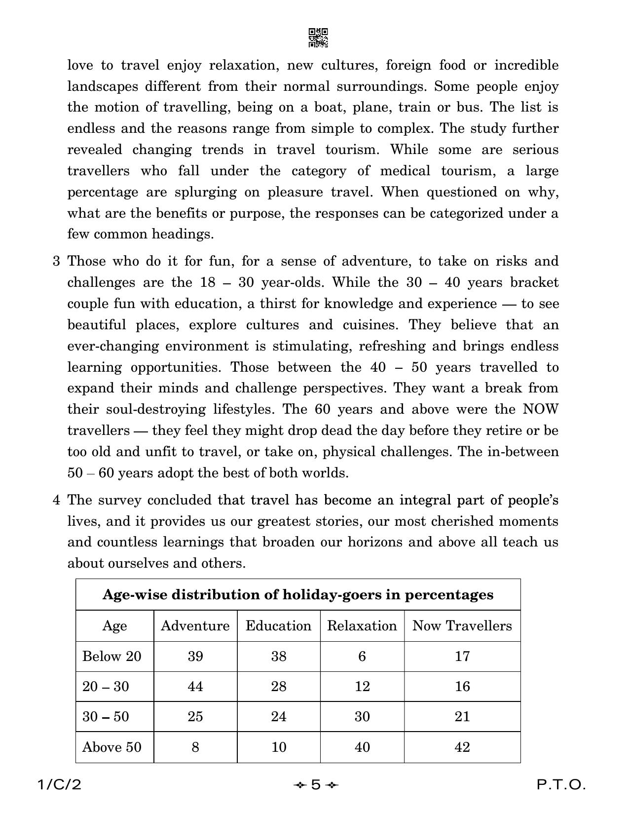 CBSE Class 12 1-2 English Core 2023 (Compartment) Question Paper - Page 5