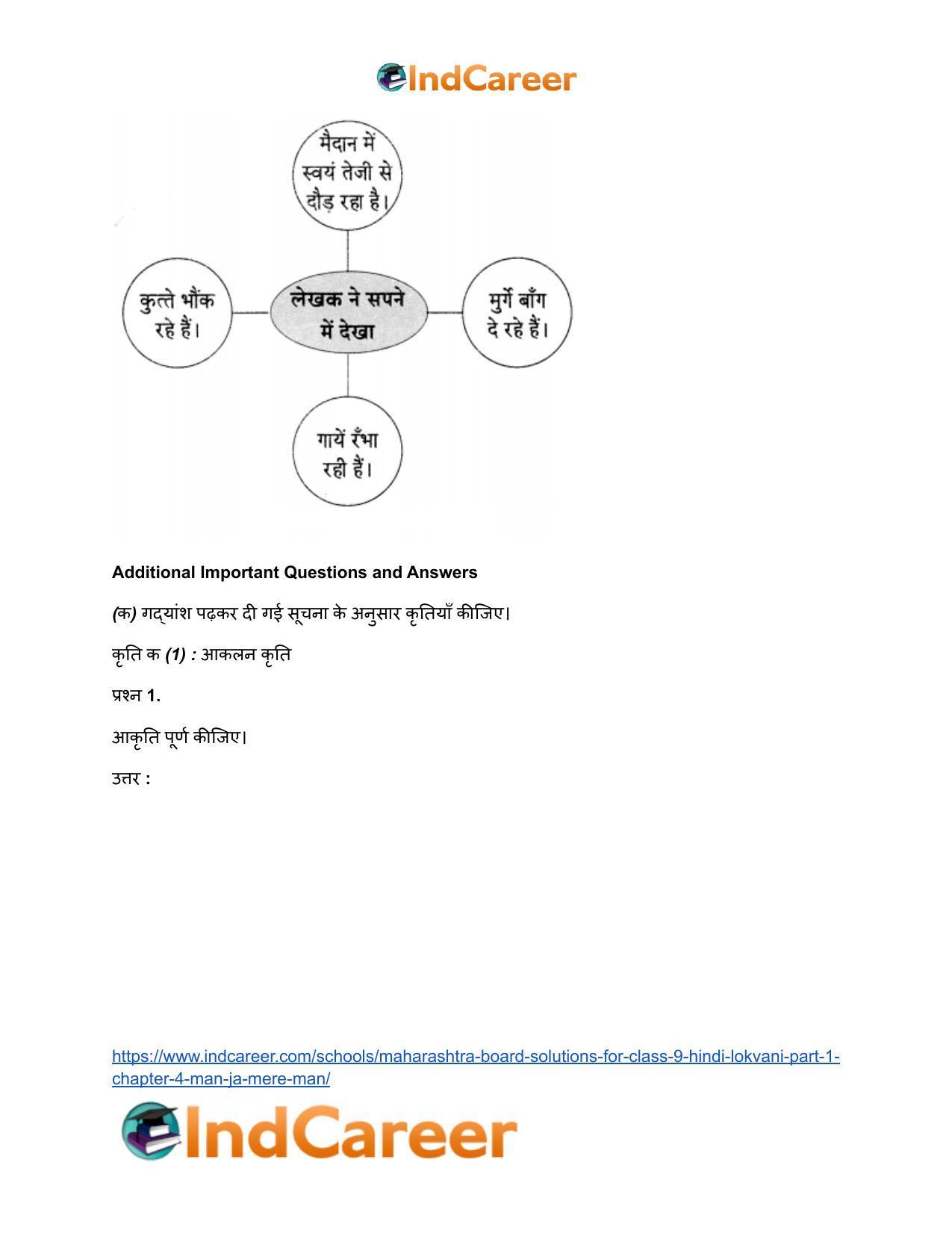 Maharashtra Board Solutions for Class 9- Hindi Lokvani (Part 1): Chapter 4- मान जा मेरे मन - Page 7