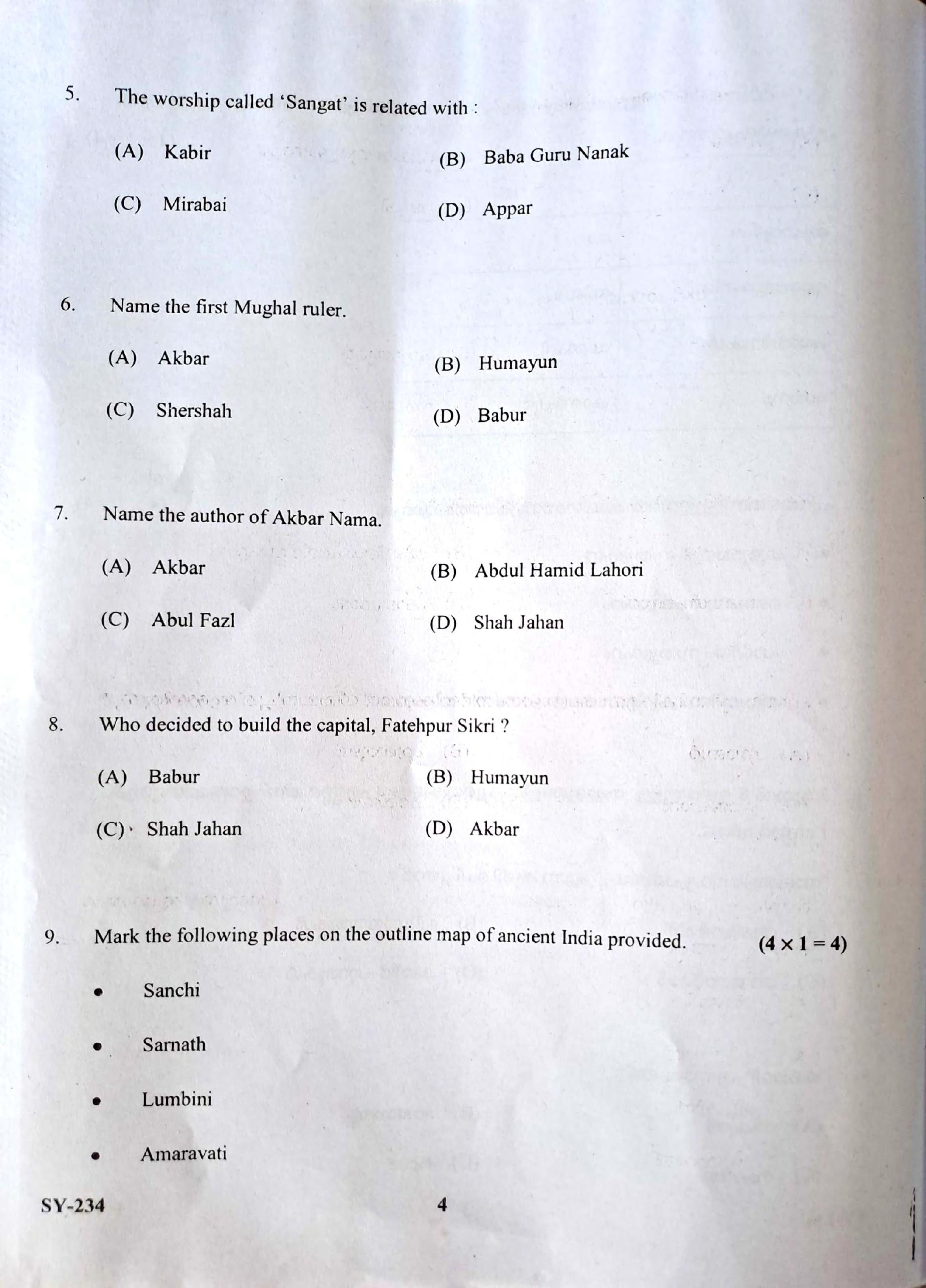 Kerala Plus Two 2023 History Model Question Paper - Page 3