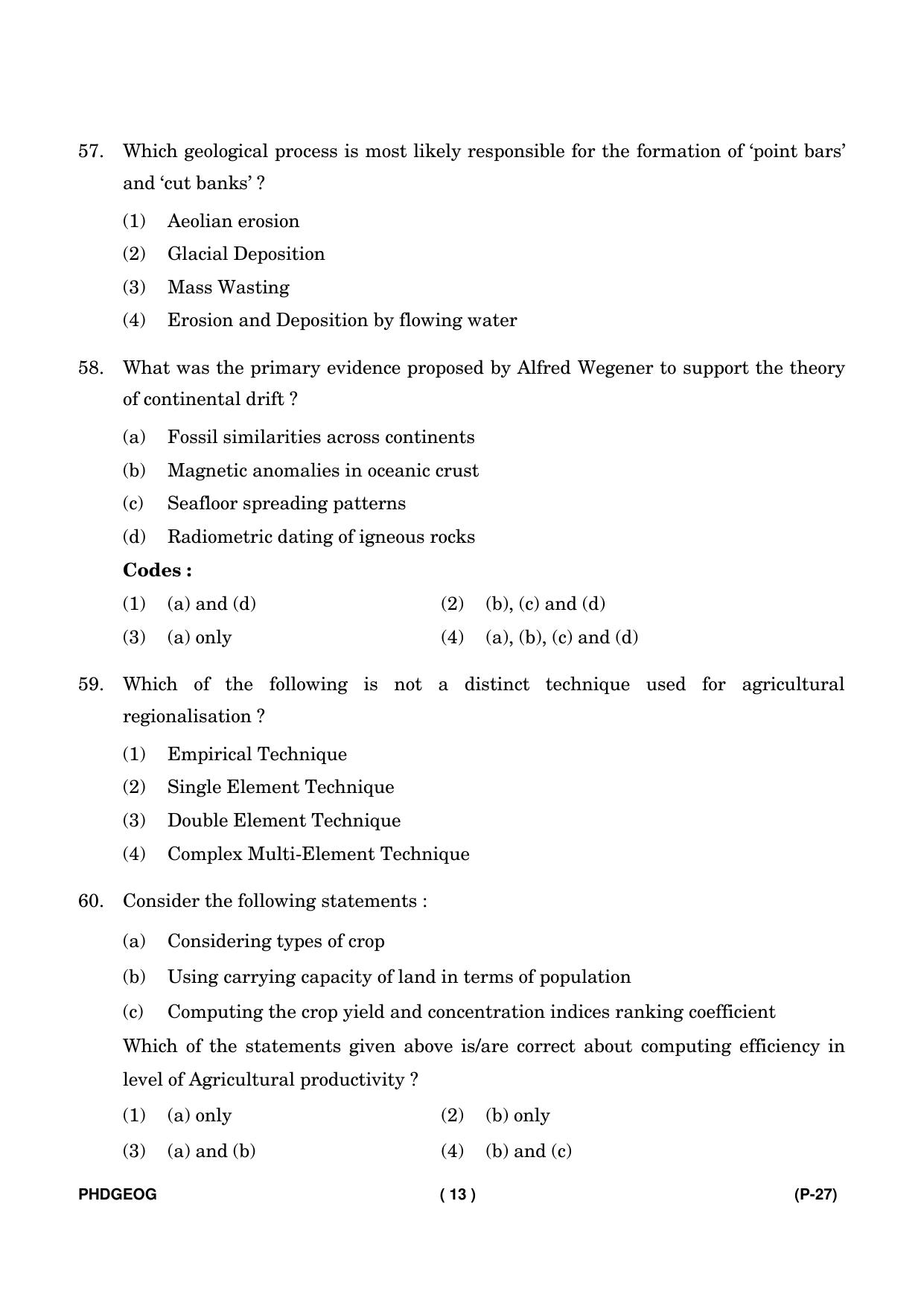 IGNOU PhD Entrance Test Ph. D. (Geography) Entrance Test, July, 2023 Question Paper - Page 14