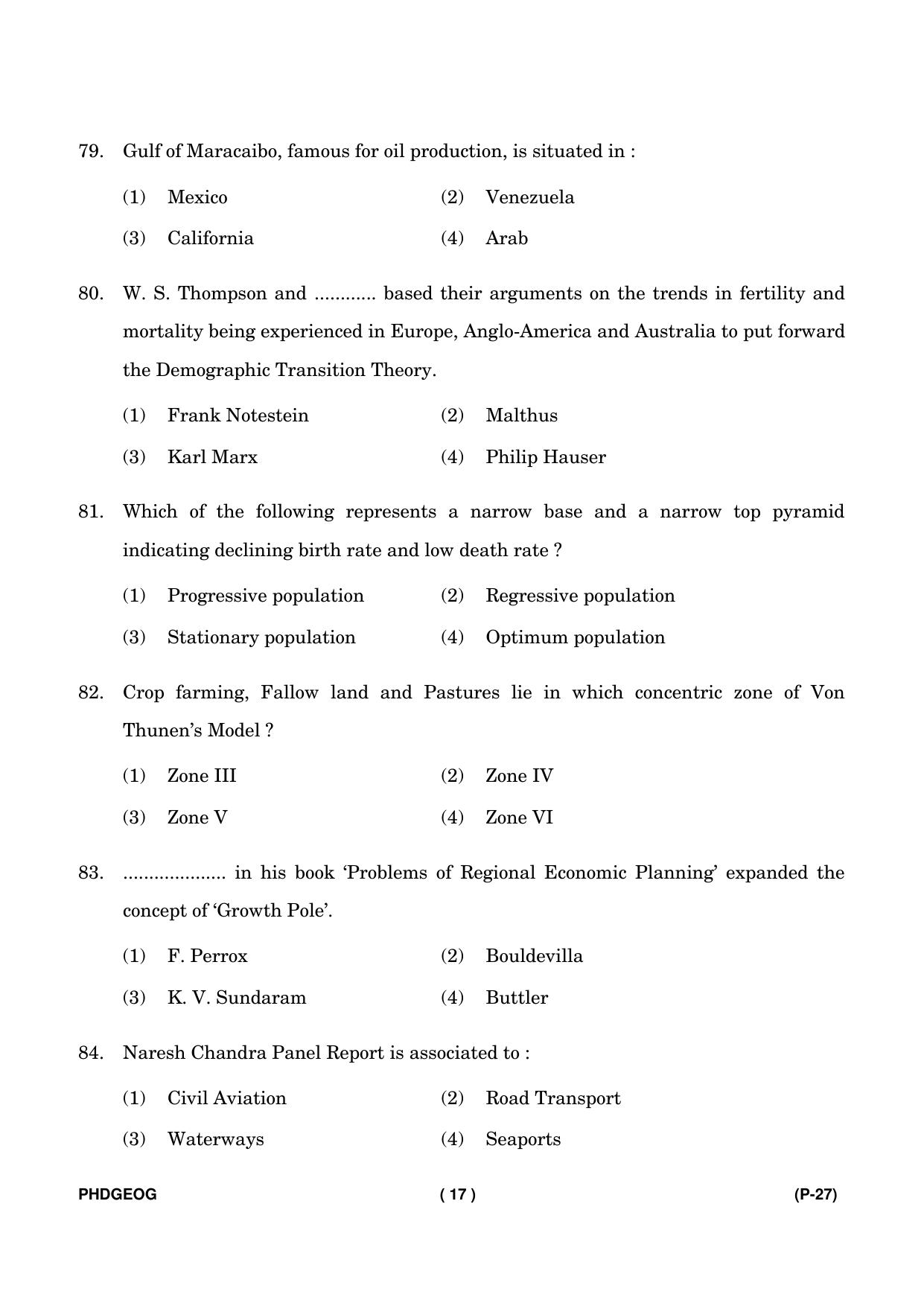 IGNOU PhD Entrance Test Ph. D. (Geography) Entrance Test, July, 2023 Question Paper - Page 18
