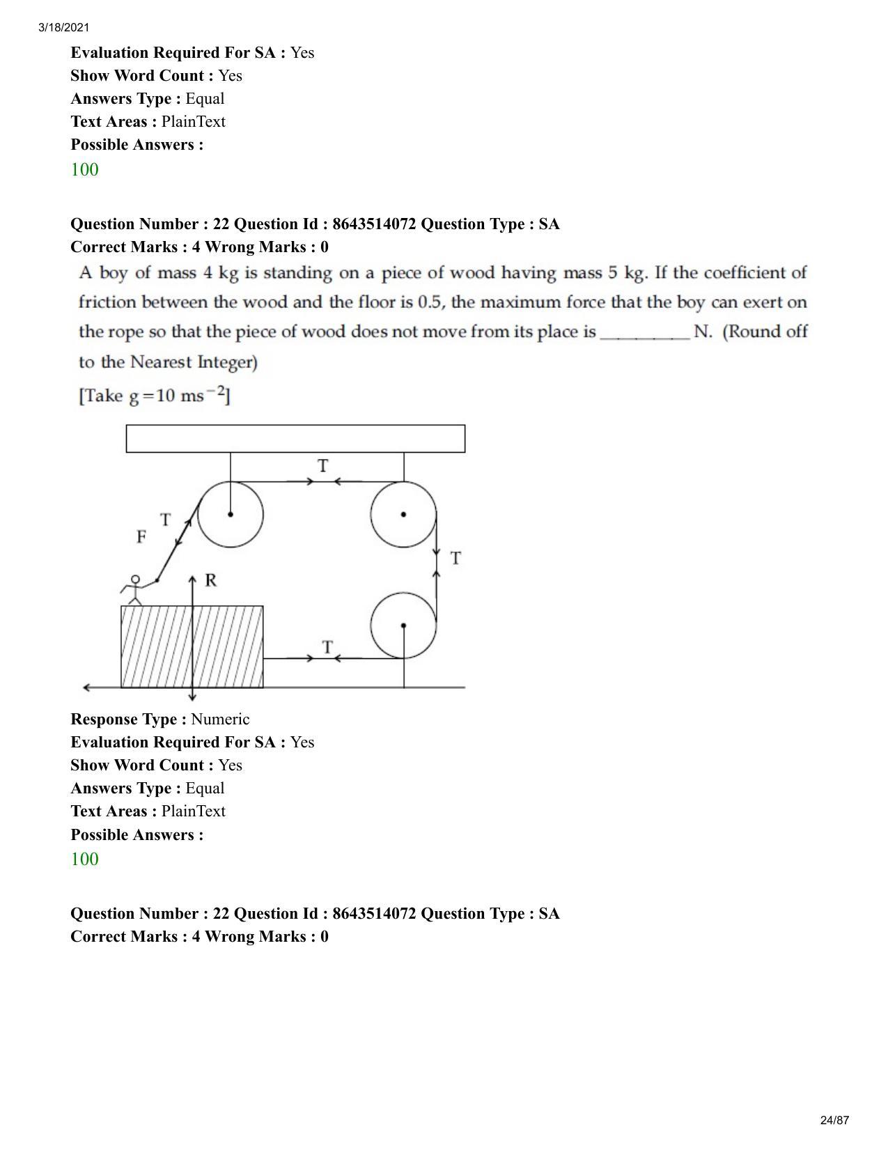 JEE Mains 2021: BTech EG (Shift 2) 17-03-2021 Question Paper - Page 24