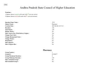 AP PGCET 2025 Pharmacy Paper with Answer Key