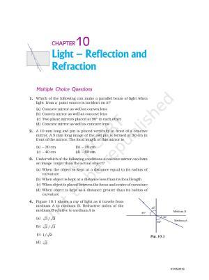 NCERT Exemplar Book for Class 10 Science: Chapter 10 Light Reflection and Refraction