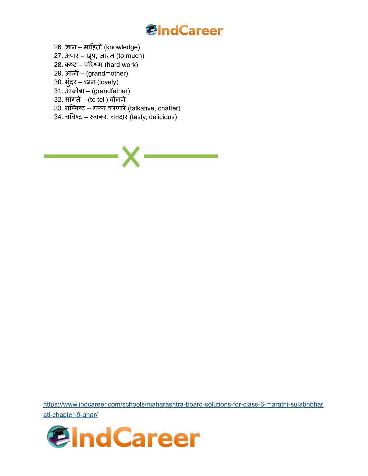 Maharashtra Board Solutions for Class 6- Marathi Sulabhbharati: Chapter 9- घर - Page 24