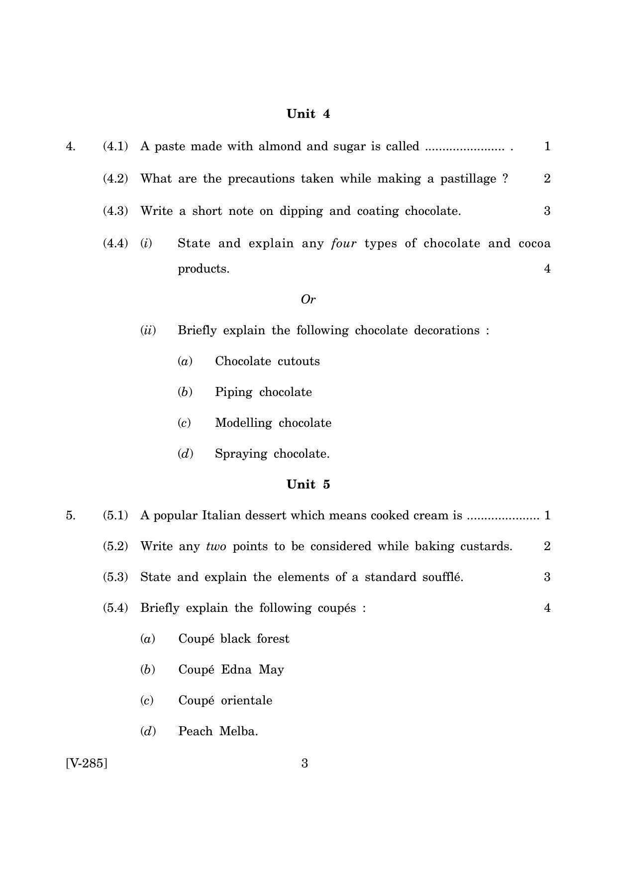 Goa Board Class 12 Confectionary   (March 2019) Question Paper - Page 3