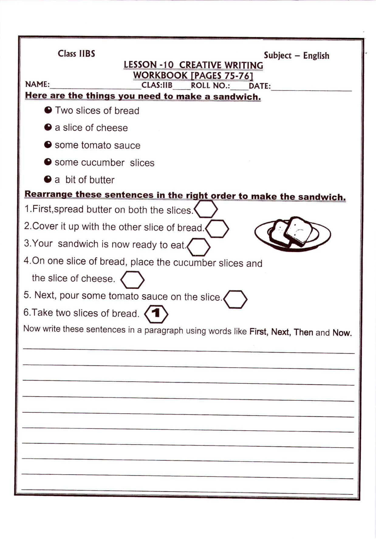 Worksheet for Class 2 English Assignment 14 Creative Writing - Page 2