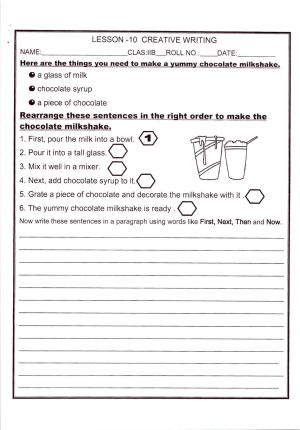 Worksheet for Class 2 English Assignment 14 Creative Writing