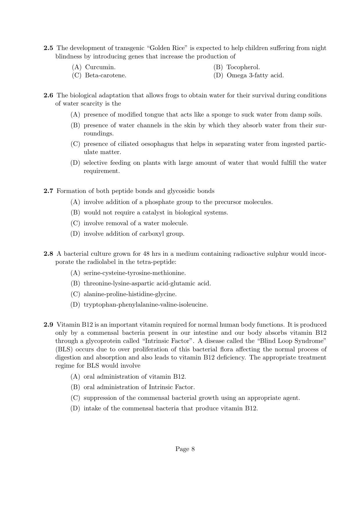 NEST 2015 Question Paper - Page 8
