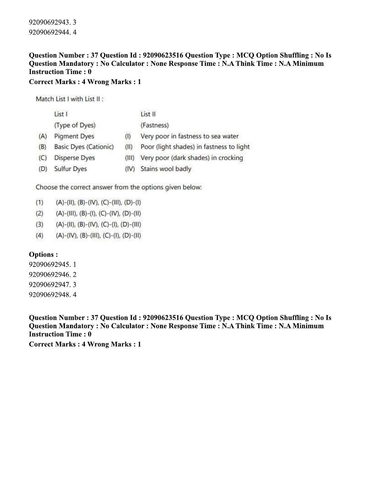 CUET PG 2023: HUQP23 – Textile Design Hin - Shift 2 (24-06-2023) Question Paper - Page 36